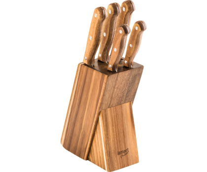 Nóż kuchenny Lamart Zestaw 5 noży w bloku WOOD LT2080 42002449